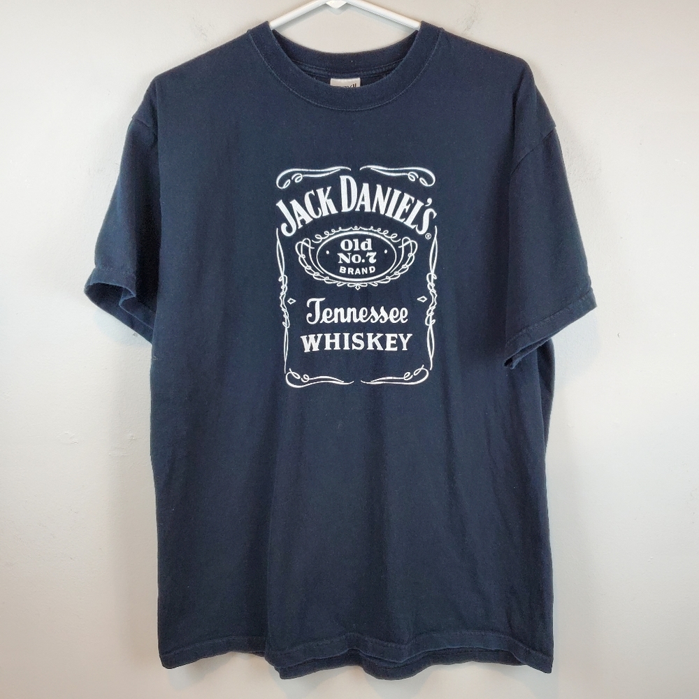 Jack Daniel's Tennessee Whiskey Black Short Sleeve T Shirt Size L Unisex Black